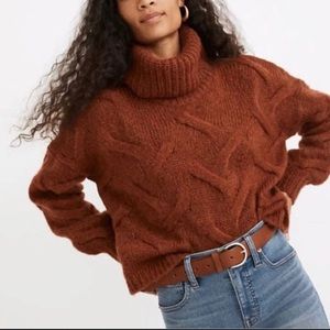 Madewell Somervell Modern Cable Turtleneck Sweater
